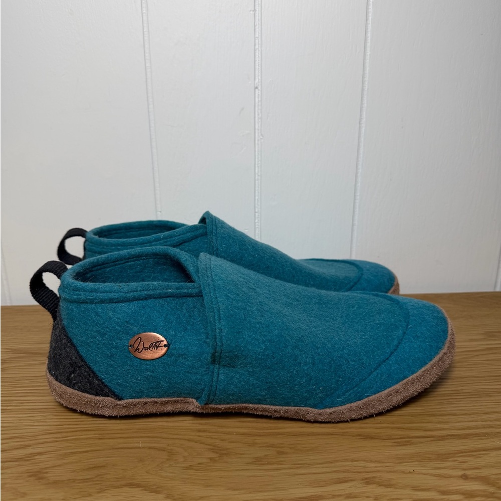 WoolFit® ankle high Felt Slippers Taiga turqoise‎ slipper shoe comfy eu 44